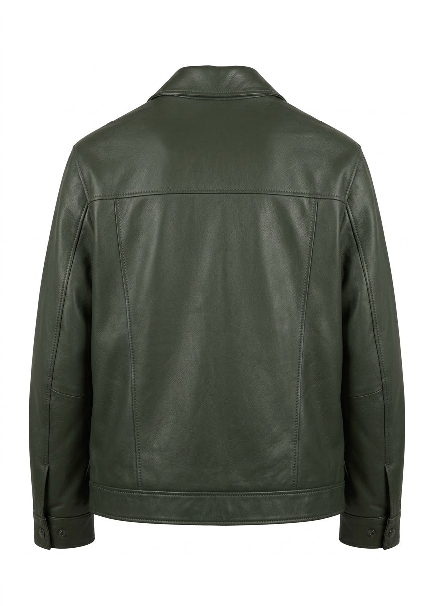 Olive Leather Jacket 318